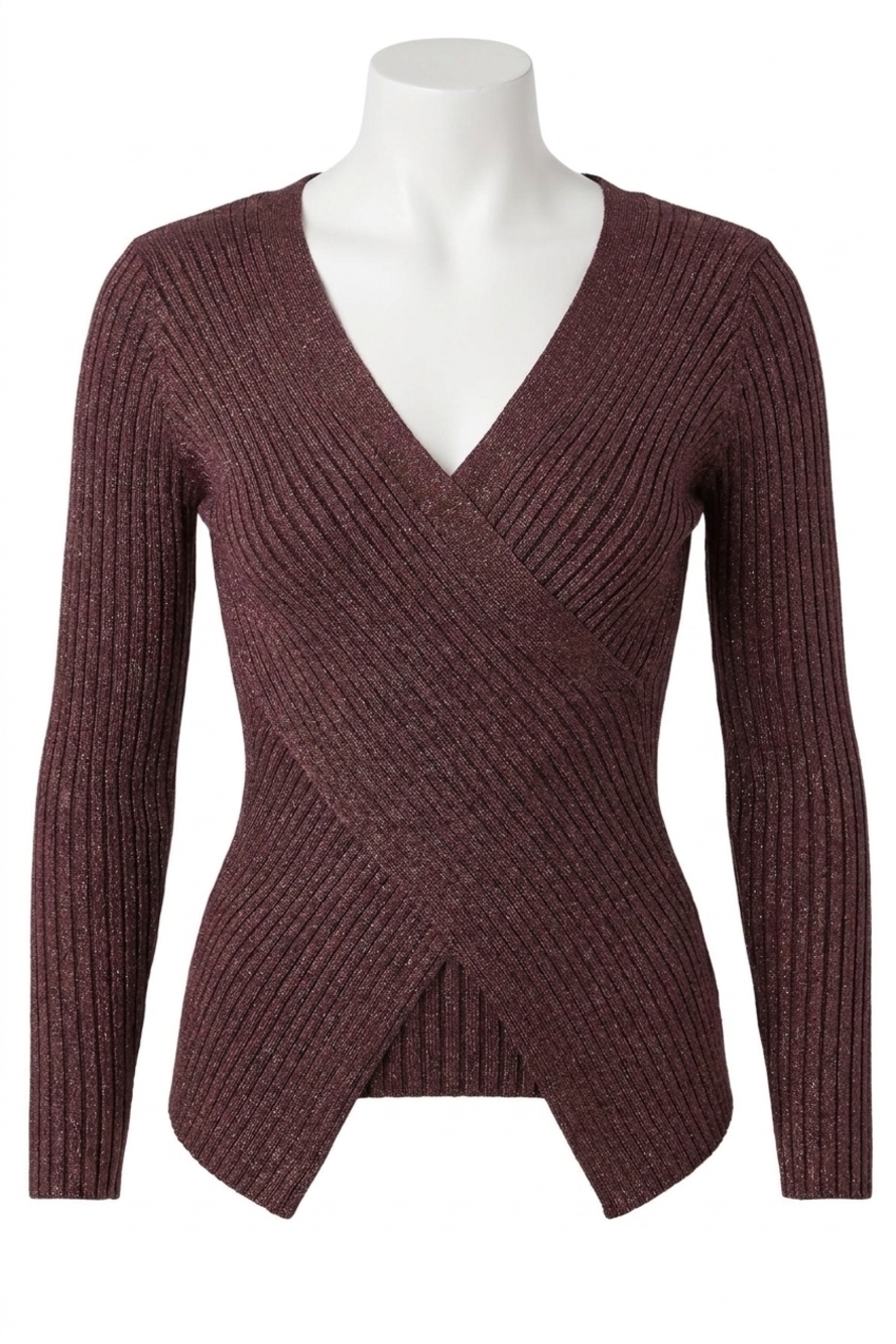 NEW HEARTLOOM tory wrap front top in cafe